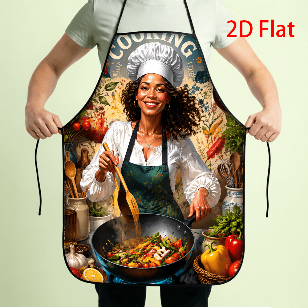 1pc 2D Flat Printed Female Che - đánh giá và giá Kitchen Baking Background