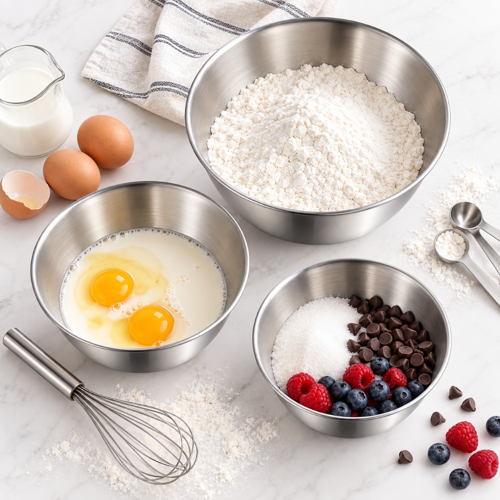 Stainless Steel Mixing Bowls 3 - đánh giá và giá Baking Kitchen Set