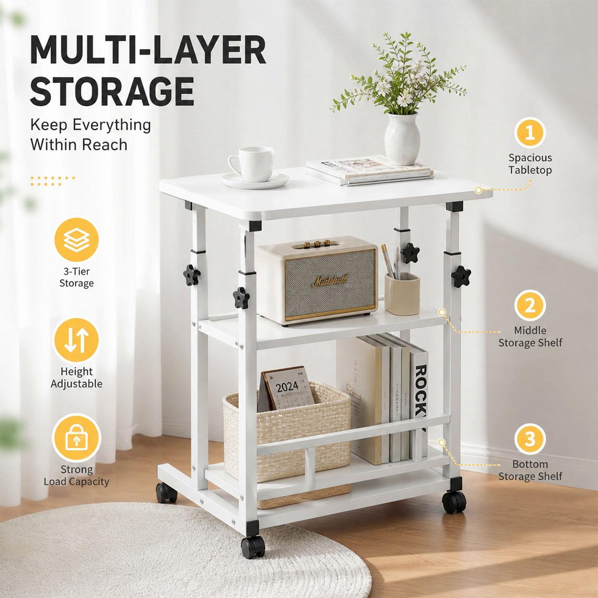 3-Tier Adjustable Height Rolli - đánh giá và giá Kitchen Baking Cart